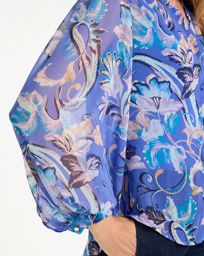 Chico's Recommended - Georgette Paisley Blouse Amparo Blue
