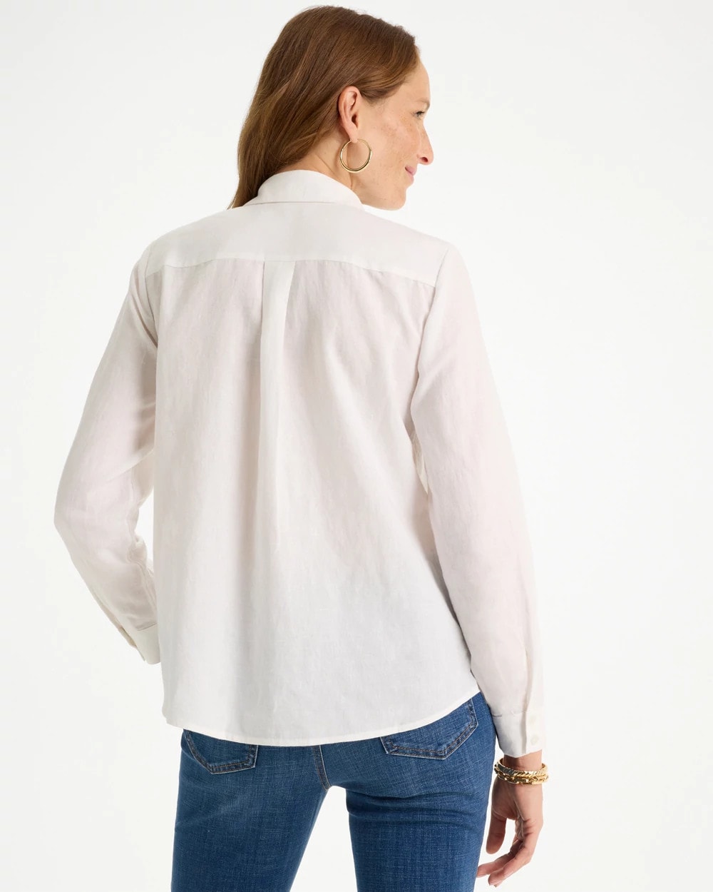 Chico's Special Offer - Linen Flower Embellished Blouse Alabaster