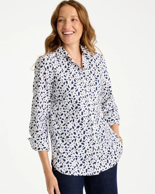 Chico's Top Pick - No Iron™ Stretch Printed Shirt Optic White