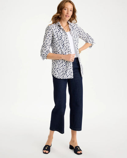 Chico's Top Pick - No Iron™ Stretch Printed Shirt Optic White