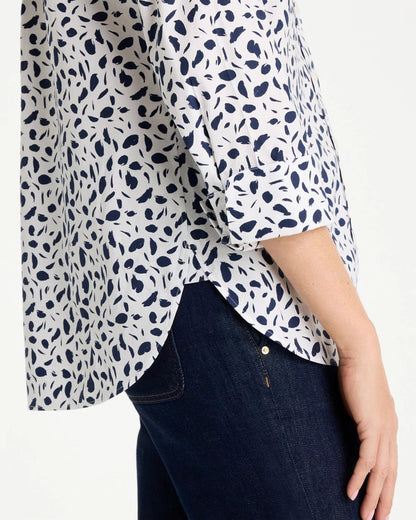 Chico's Top Pick - No Iron™ Stretch Printed Shirt Optic White