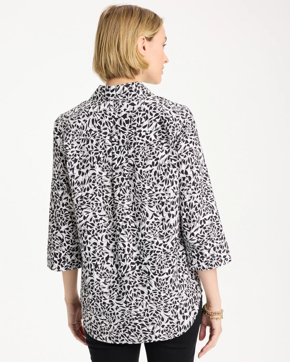 Chico's Quality - No Iron™ Stretch Printed Popover Black