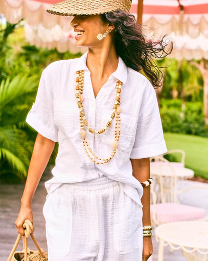 Chico's Special Offer - Cotton Gauze Camp Shirt Alabaster