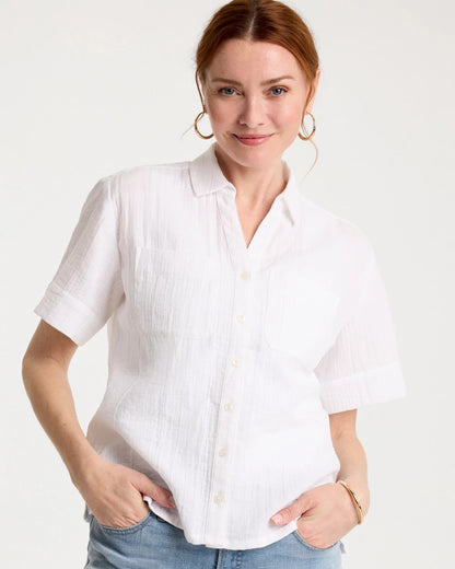 Chico's Special Offer - Cotton Gauze Camp Shirt Alabaster