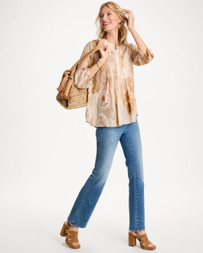 Chico's Recommended - Cotton-Blend Pintuck Tunic Sandstone