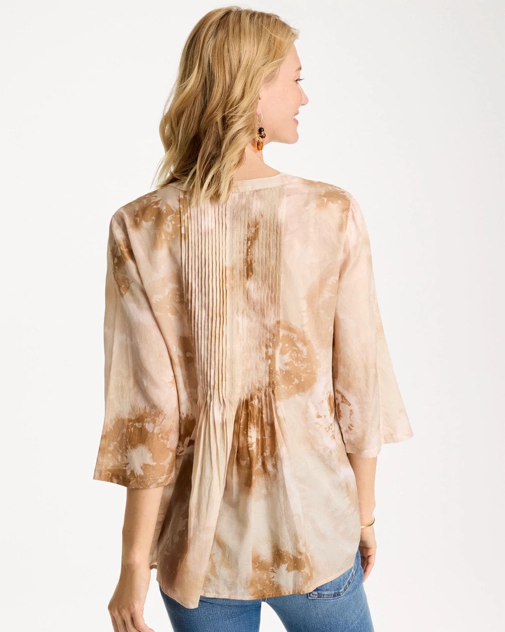Chico's Recommended - Cotton-Blend Pintuck Tunic Sandstone