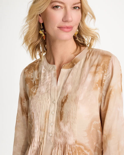 Chico's Recommended - Cotton-Blend Pintuck Tunic Sandstone