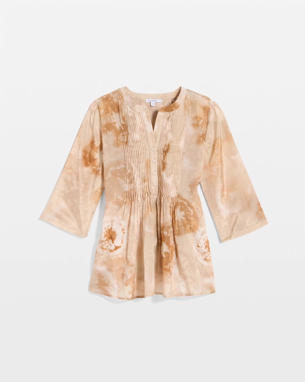 Chico's Recommended - Cotton-Blend Pintuck Tunic Sandstone