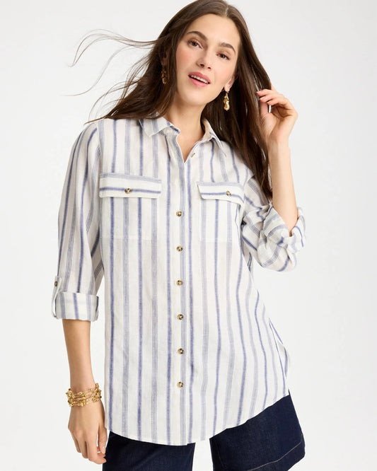 Chico's Customer Favorite - Linen-Cotton Utility Tunic Indigo