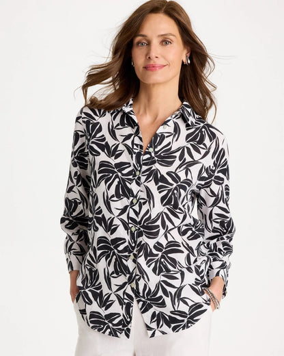 Chico's Featured - No Iron™ Linen Palm Shirt Black