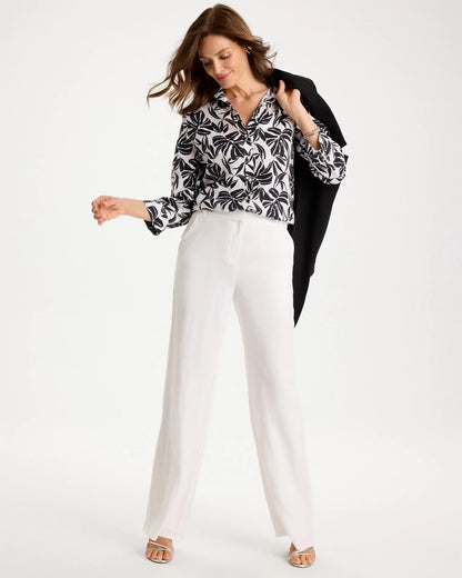 Chico's Featured - No Iron™ Linen Palm Shirt Black