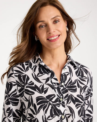 Chico's Featured - No Iron™ Linen Palm Shirt Black