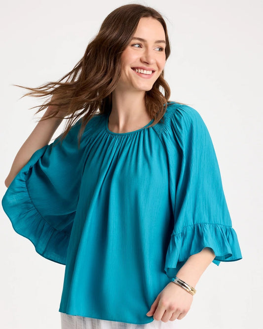 Chico's Smart Buy - Georgette Swing Blouse Lagoon Blue