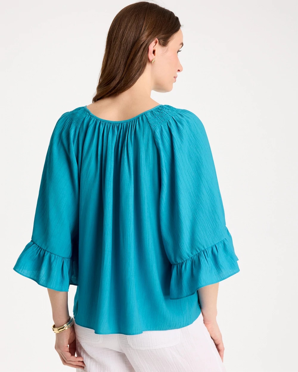 Chico's Smart Buy - Georgette Swing Blouse Lagoon Blue