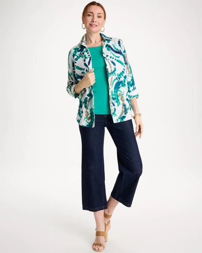 Chico's Best Seller - No Iron™ Athena Dye Linen Shirt Passport Blue