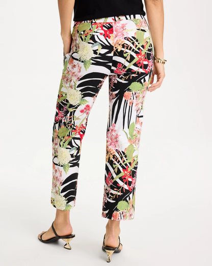 Chico's Best Seller - Tropical Nights Brigitte™ Straight Crop Pant Black