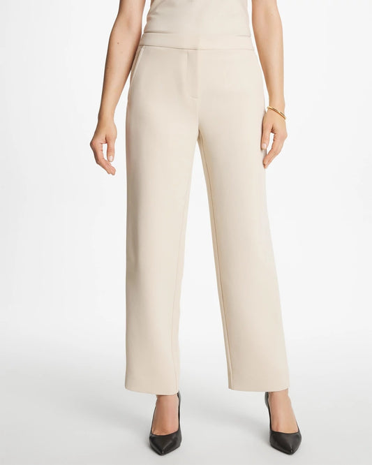 Chico's Trending - Textured Straight Tapered Ankle Pants Pale Sand