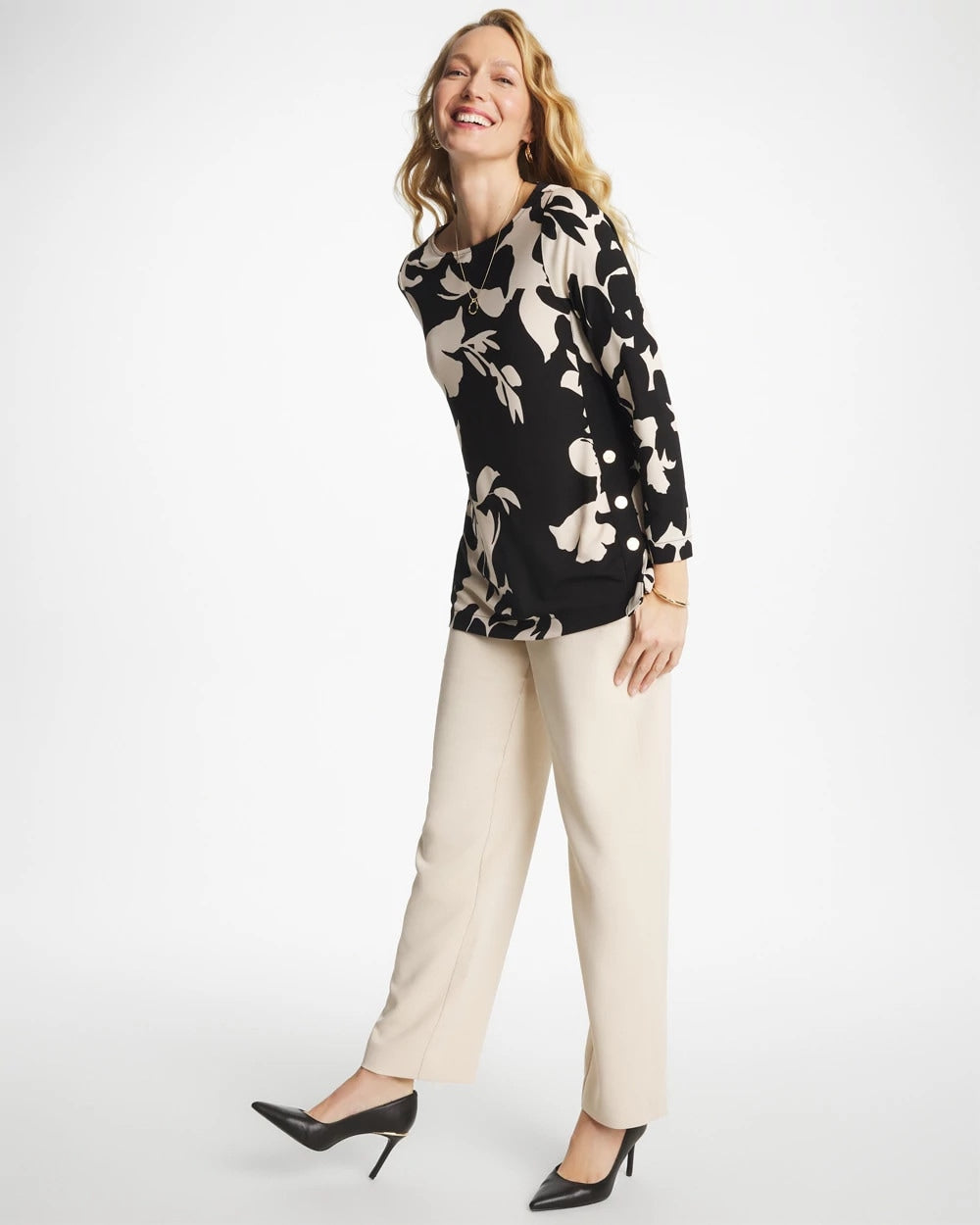 Chico's Trending - Textured Straight Tapered Ankle Pants Pale Sand