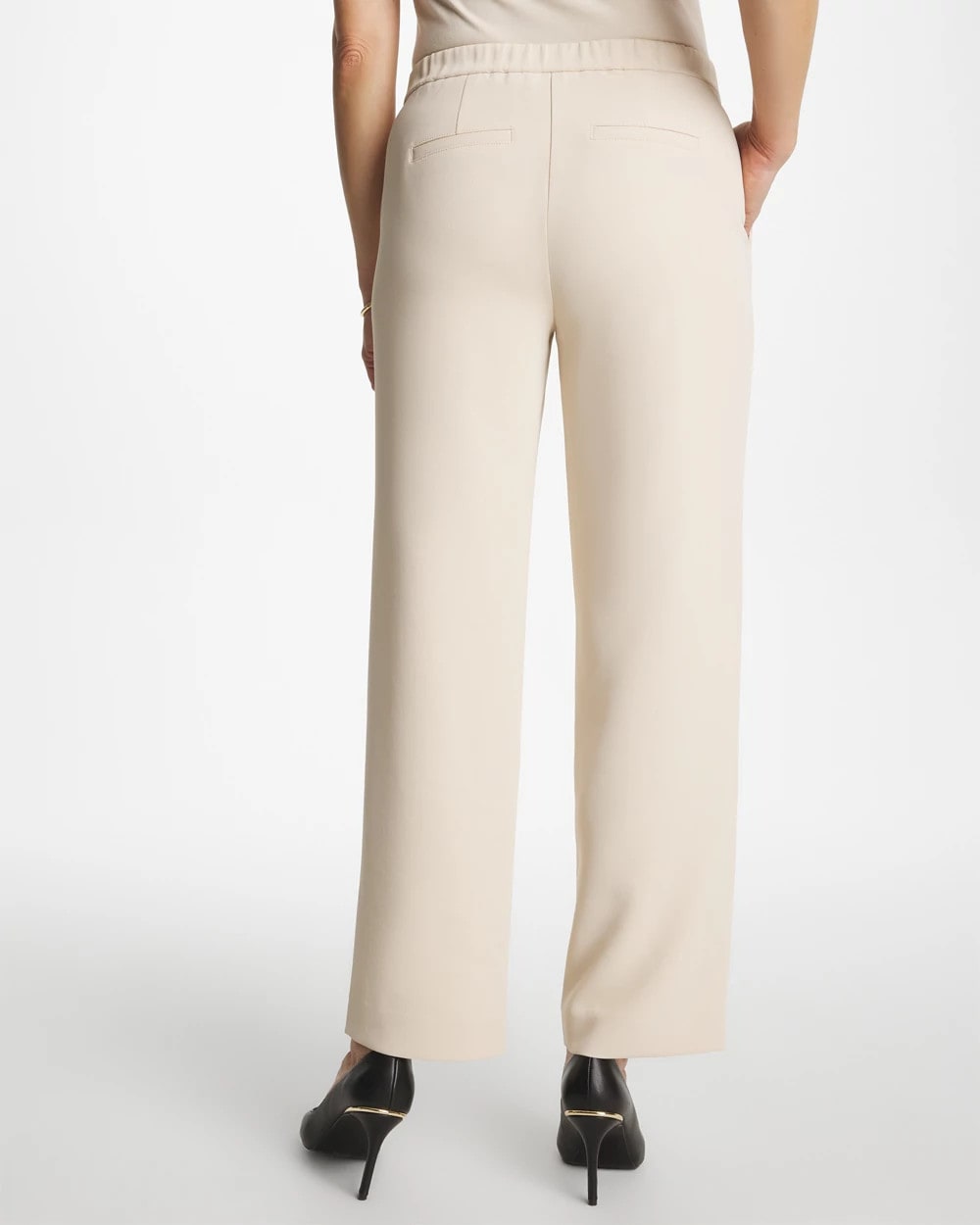 Chico's Trending - Textured Straight Tapered Ankle Pants Pale Sand