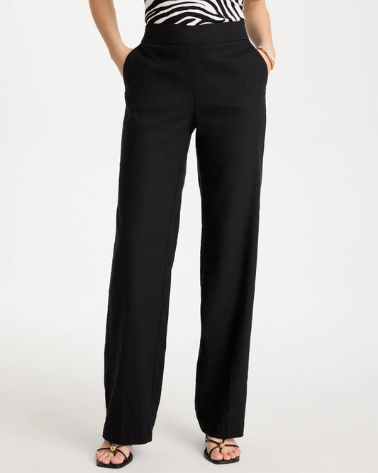 Chico's Best Price - Pull-On Wide-Leg Linen Pants Black