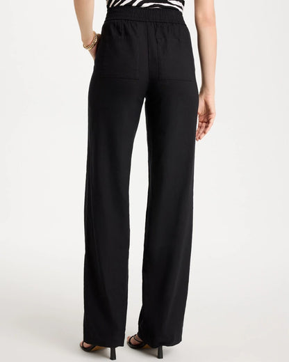 Chico's Best Price - Pull-On Wide-Leg Linen Pants Black