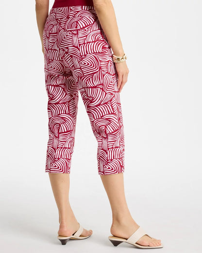 Chico's Sale - Brigitte™ Slim Geo Pull-On Capri Pant Cherry Lush