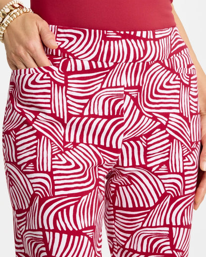 Chico's Sale - Brigitte™ Slim Geo Pull-On Capri Pant Cherry Lush