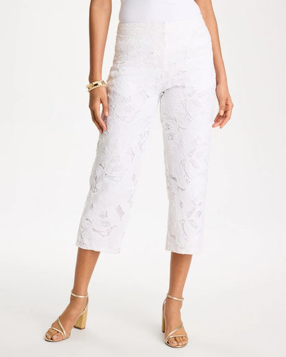 Chico's Trusted - Lace Cropped Pants Alabaster
