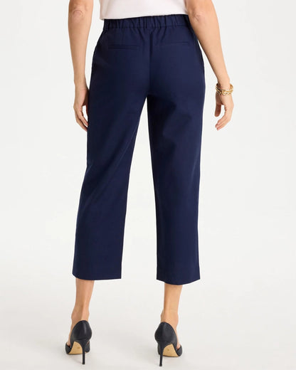 Chico's Essential - Embroidered Linen Fly Front Pants Passport Blue