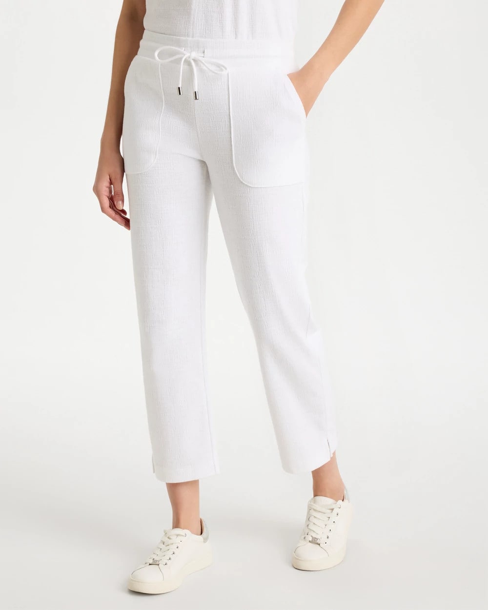 Chico's Essential - Zenergy® Crosshatch Knit Cropped Pants Alabaster