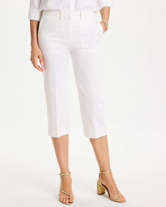 Chico's Trusted - Emme Sateen Straight Capri Pants Alabaster