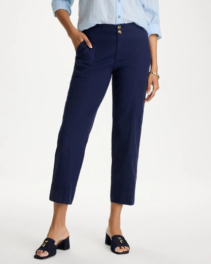 Chico's Value - Relaxed Linen Crop Pant Passport Blue