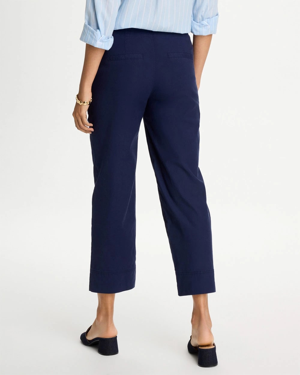 Chico's Value - Relaxed Linen Crop Pant Passport Blue