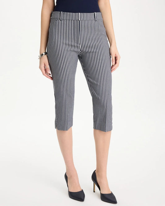 Chico's Premium - Emme Slim Striped Capri Pants Indigo
