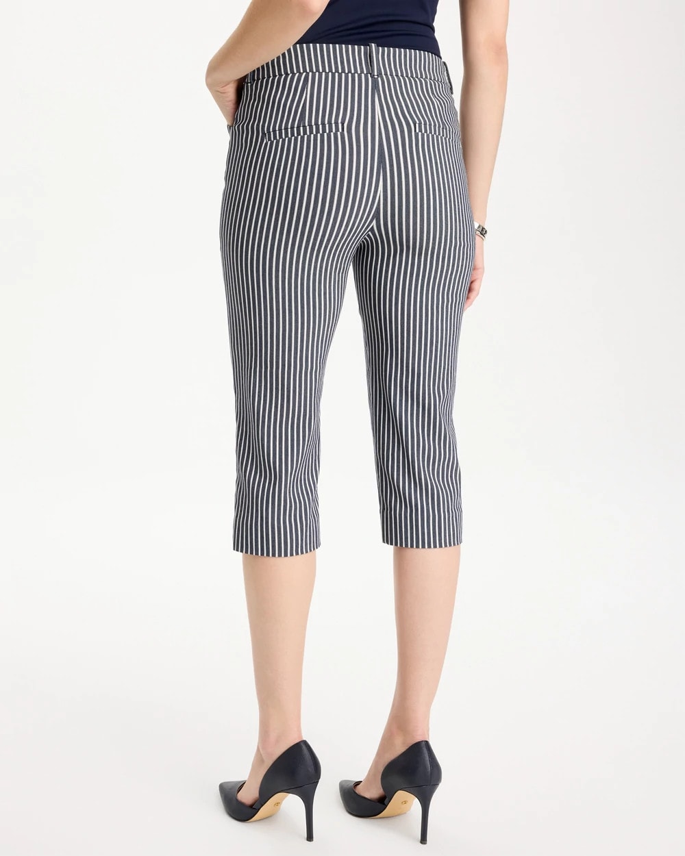 Chico's Premium - Emme Slim Striped Capri Pants Indigo