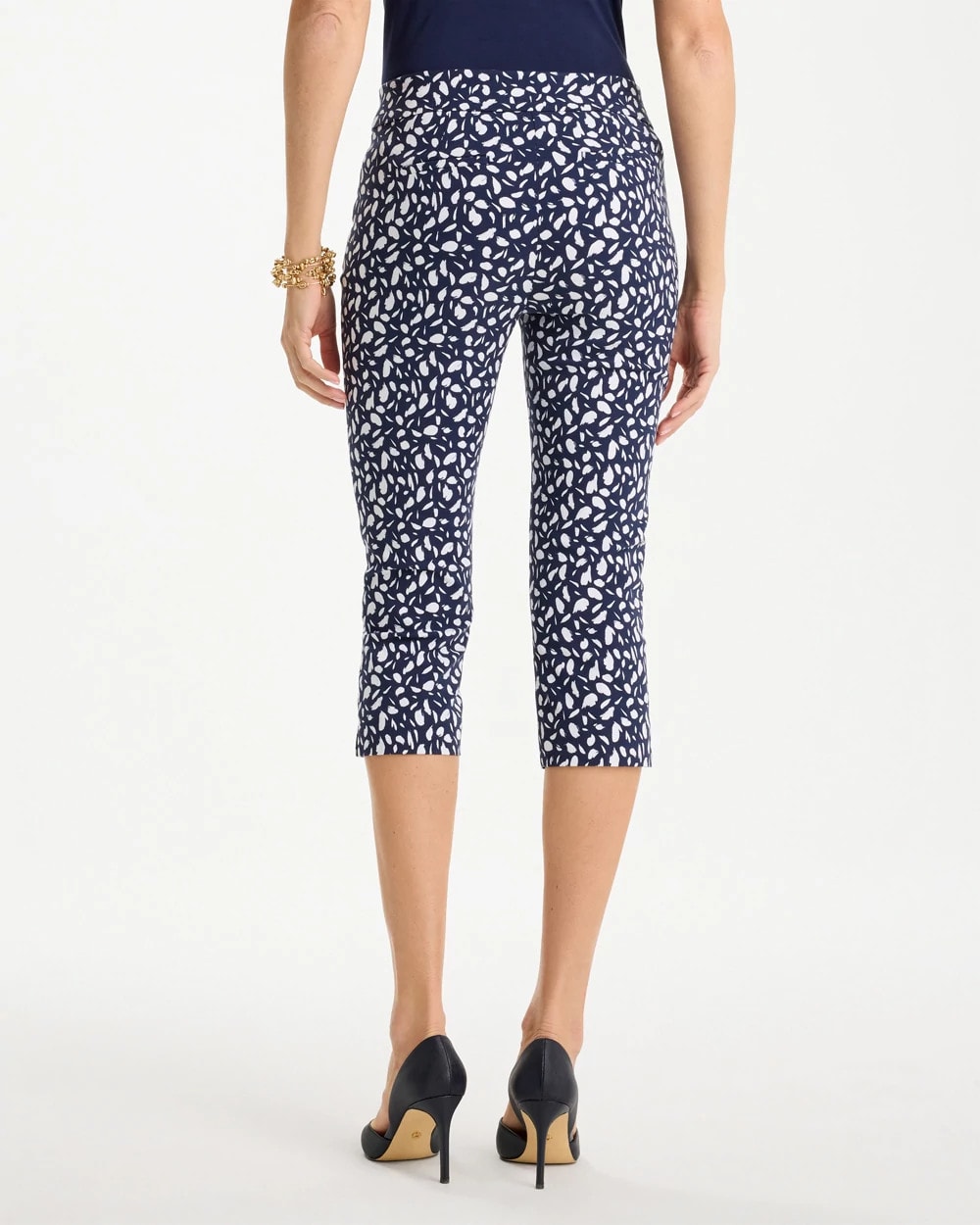 Chico's Customer Favorite - Brigitte™ Slim Printed Pull-On Capri Pant Passport Blue