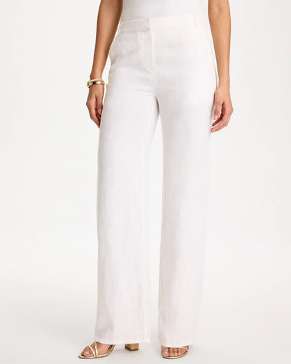 Chico's Value - Straight-Leg Linen Pants Alabaster