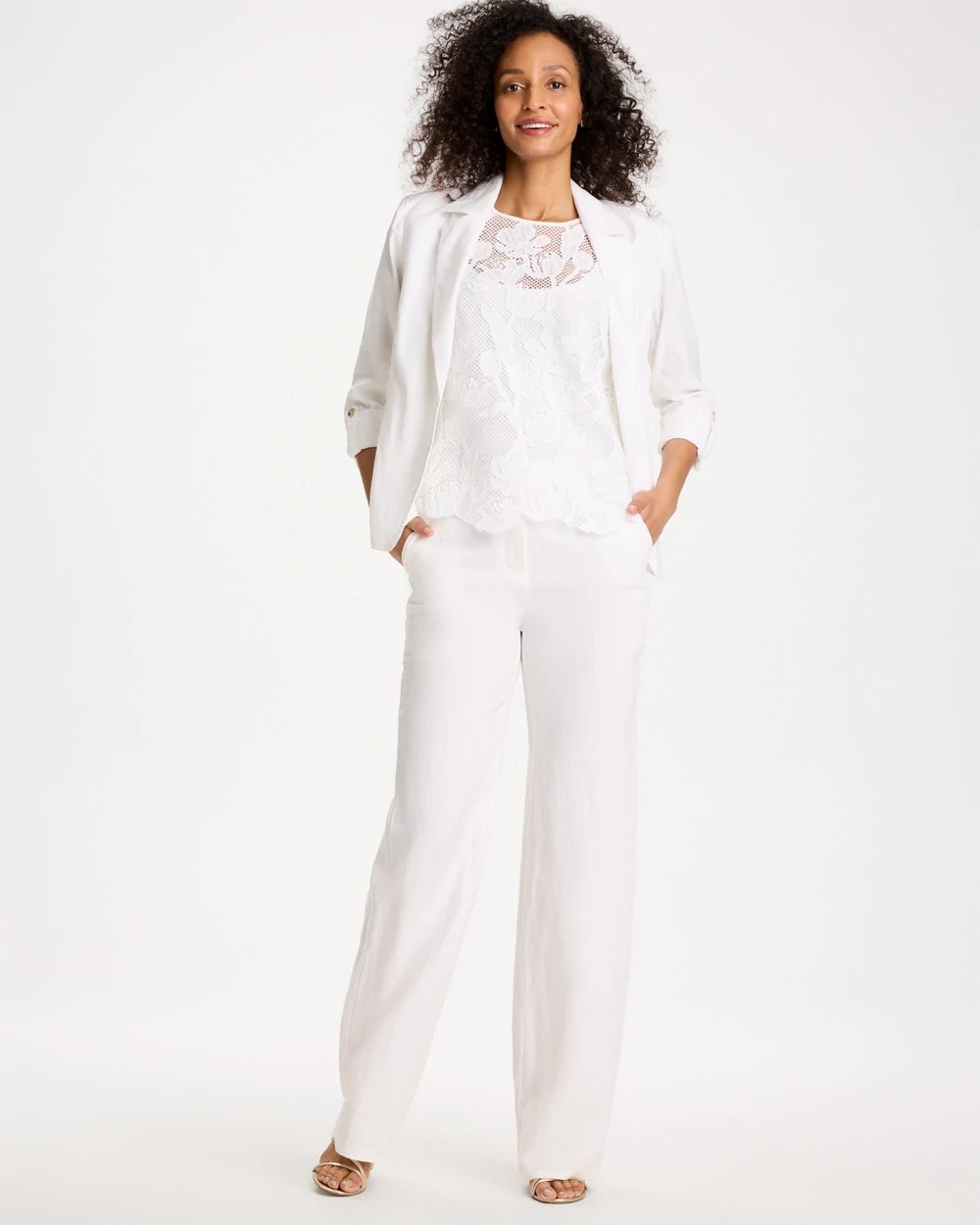 Chico's Value - Straight-Leg Linen Pants Alabaster