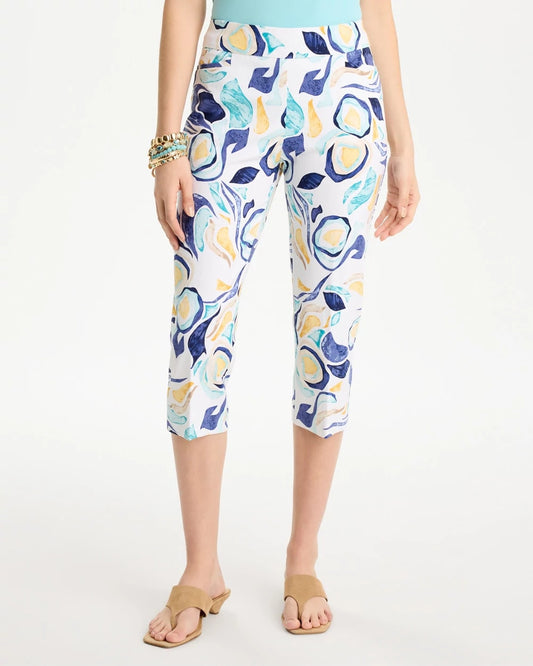 Chico's Sale - Brigitte™ Slim Handpainted Pull-On Capri Passport Blue