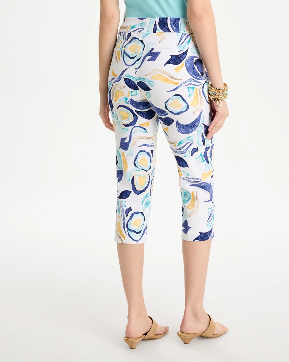 Chico's Sale - Brigitte™ Slim Handpainted Pull-On Capri Passport Blue