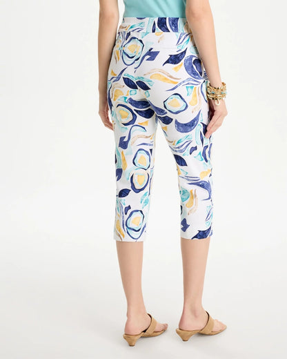 Chico's Sale - Brigitte™ Slim Handpainted Pull-On Capri Passport Blue
