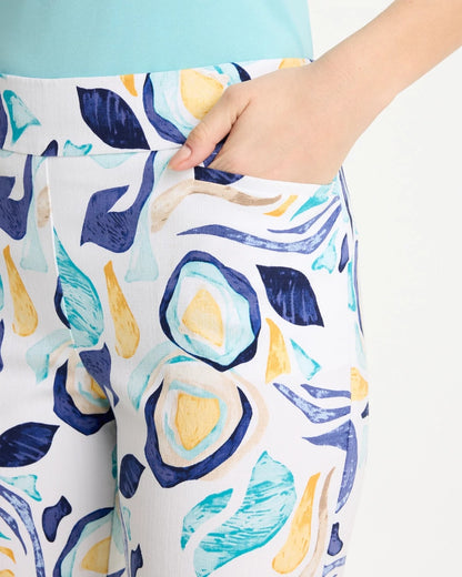Chico's Sale - Brigitte™ Slim Handpainted Pull-On Capri Passport Blue