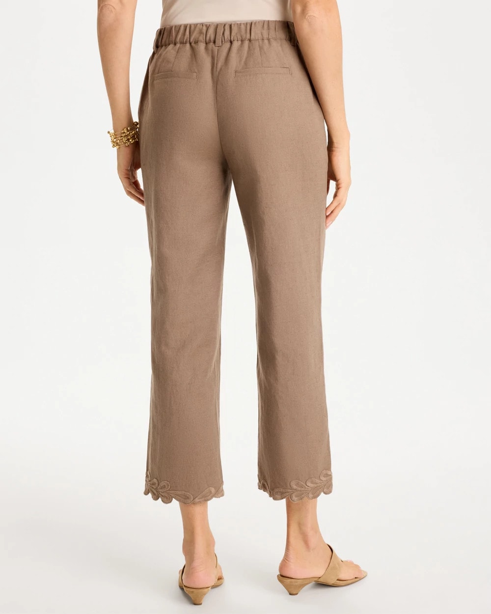 Chico's Premium - Linen Fly Front Pants Topaz Smoke