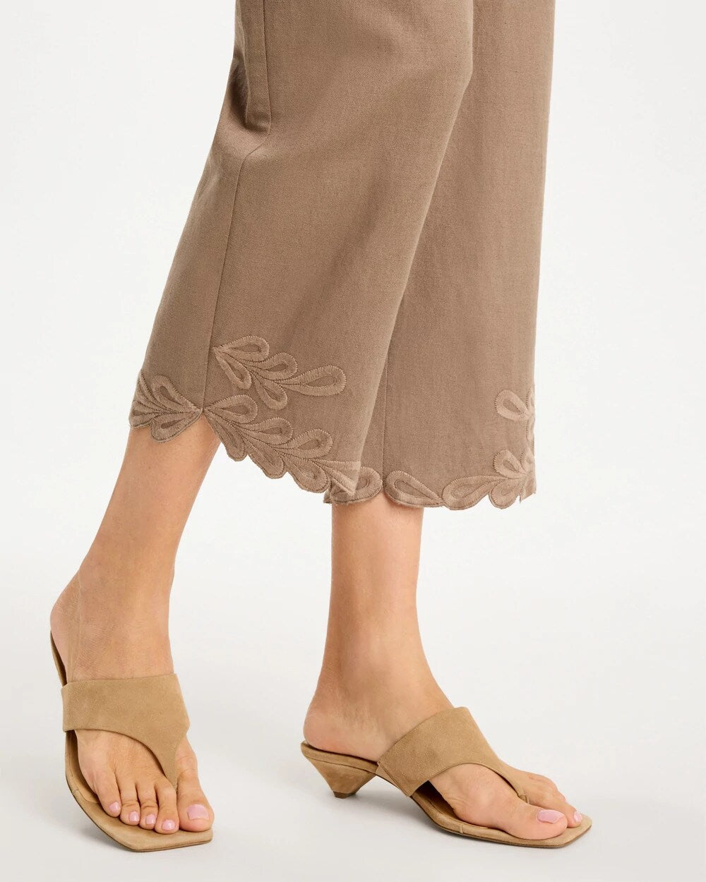 Chico's Premium - Linen Fly Front Pants Topaz Smoke