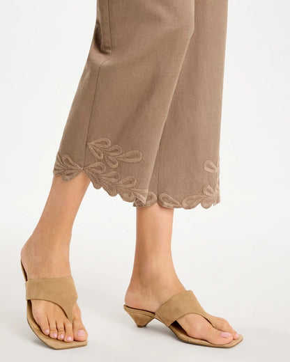 Chico's Premium - Linen Fly Front Pants Topaz Smoke