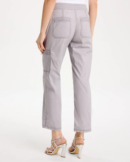 Chico's Featured - Poplin Cropped Roll Tab Pants Titanium