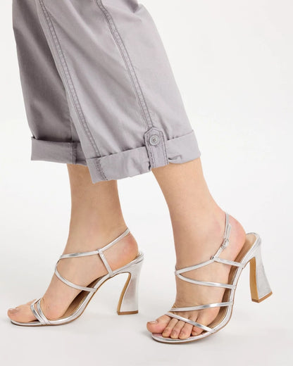 Chico's Featured - Poplin Cropped Roll Tab Pants Titanium