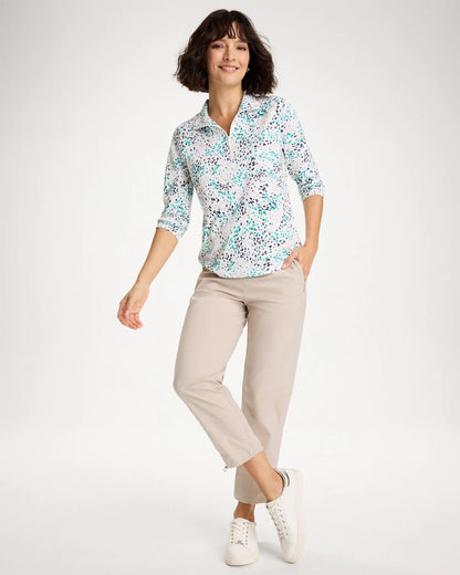 Chico's Recommended - Zenergy® Striped UPF Bungee Crop Pants Smokey Taupe