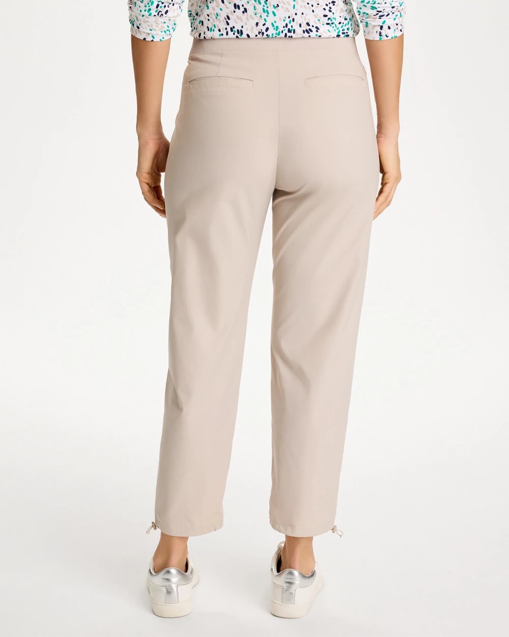 Chico's Recommended - Zenergy® Striped UPF Bungee Crop Pants Smokey Taupe
