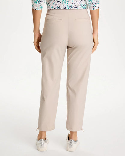 Chico's Recommended - Zenergy® Striped UPF Bungee Crop Pants Smokey Taupe